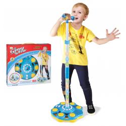 Vaikiškas mikrofonas su stovu - karaokė Blue